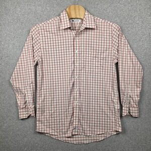 Onward Reserve Shirt Mens Large White Red Check Long Sleeve Button Up Casual